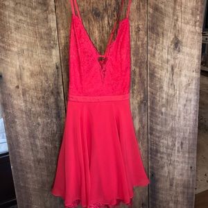 Sexy red lace dress
